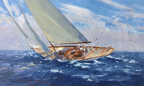 Yacht au prés serré tribord amure